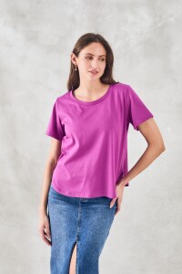 Remera Algodón Peinado Magenta