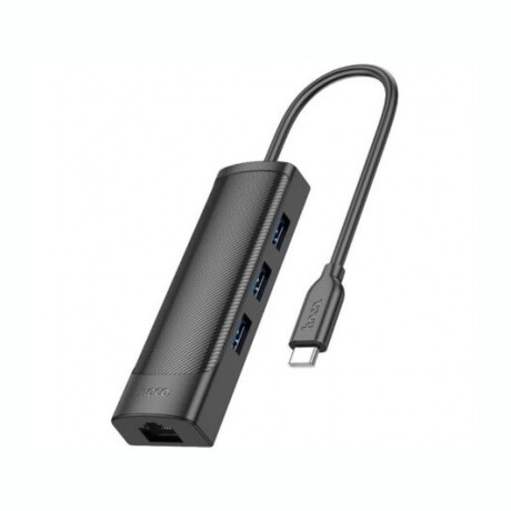 Hub 4 En 1 HOCO HB42 USB-C A 3 USB-A 3.0 Y RJ45 - Black Hub 4 En 1 HOCO HB42 USB-C A 3 USB-A 3.0 Y RJ45 - Black