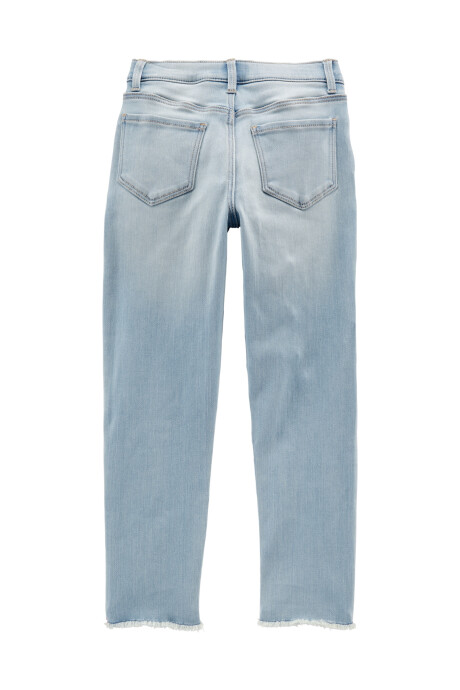 Pantalón de jean elastizado con franja lateral con glitter 0