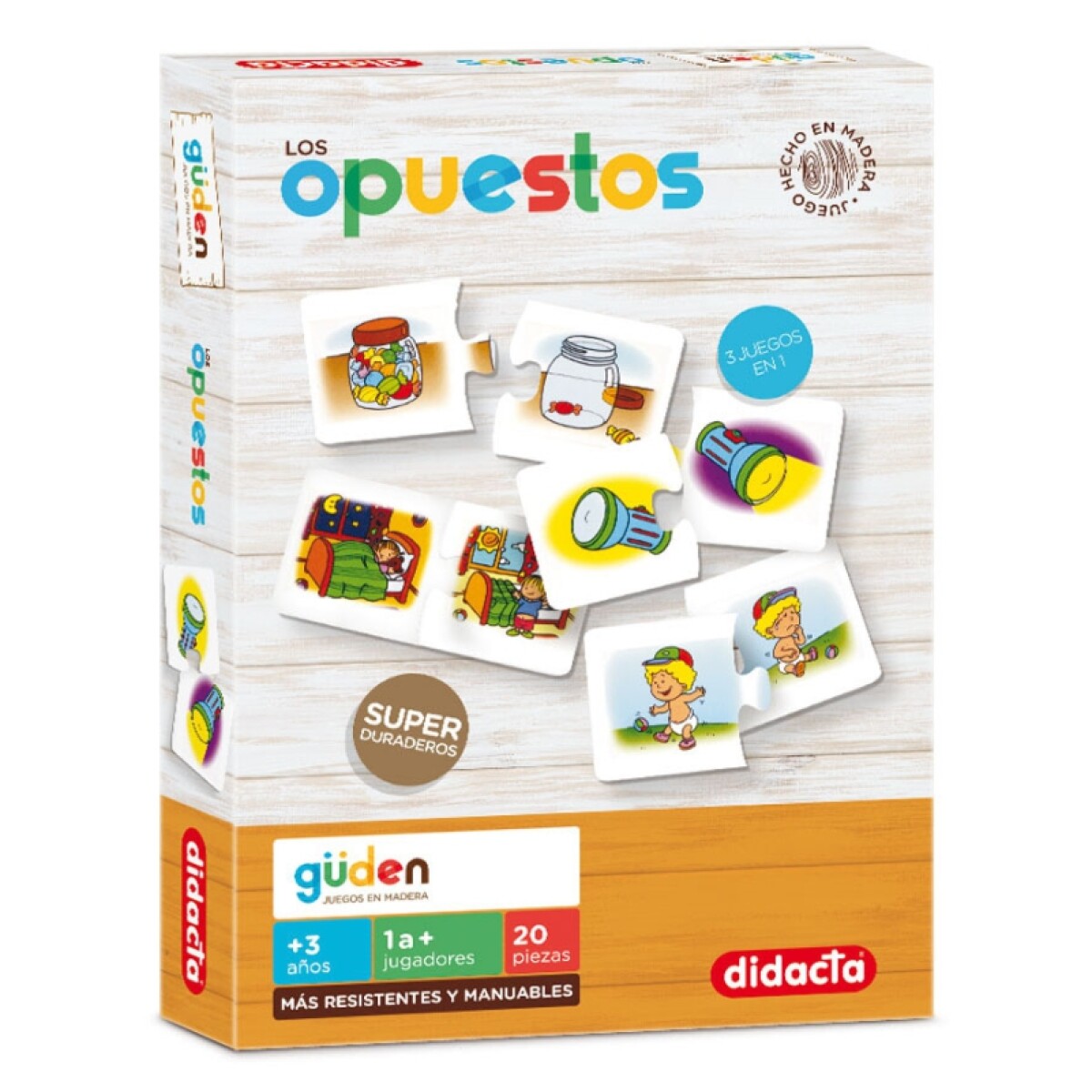 Juego de niños en madera: Los Opuestos 20 Piezas - Didacta 