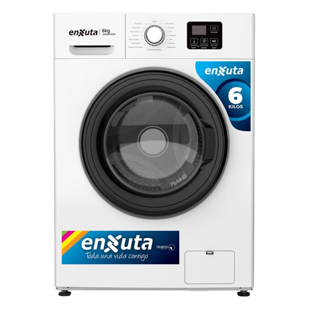 Lavarropa Automático Carga Frontal 6 kg - Blanco - China -- Enxuta -- LENX0650DW 