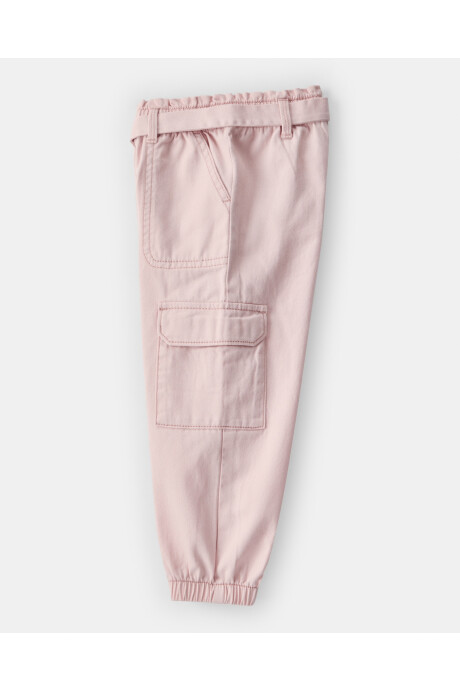 Pantalón cargo de algodón, rosado Sin color