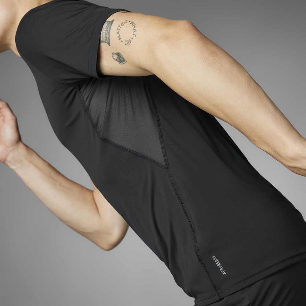 Polo Running Adizero E Tee Hombre Black