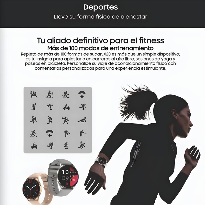 Reloj Inteligente Smartwatch Deportivo Blackview X20 Negro