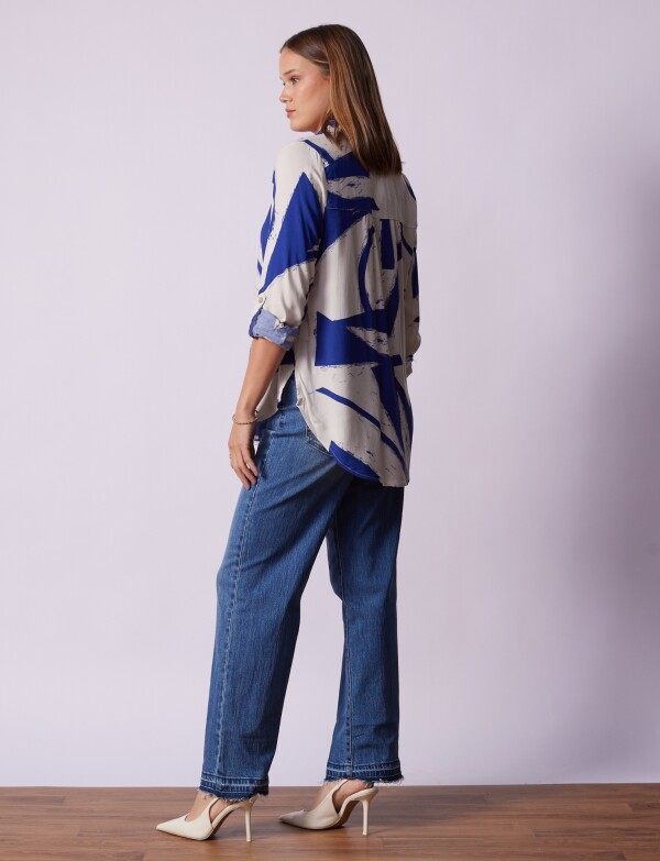 Camisola Print MULTI/AZUL