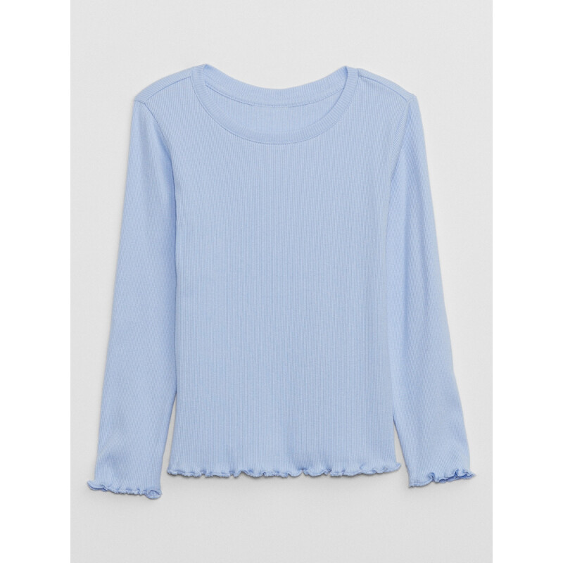 V-LS SLD RIB KNIT T BLUE CRYSTAL