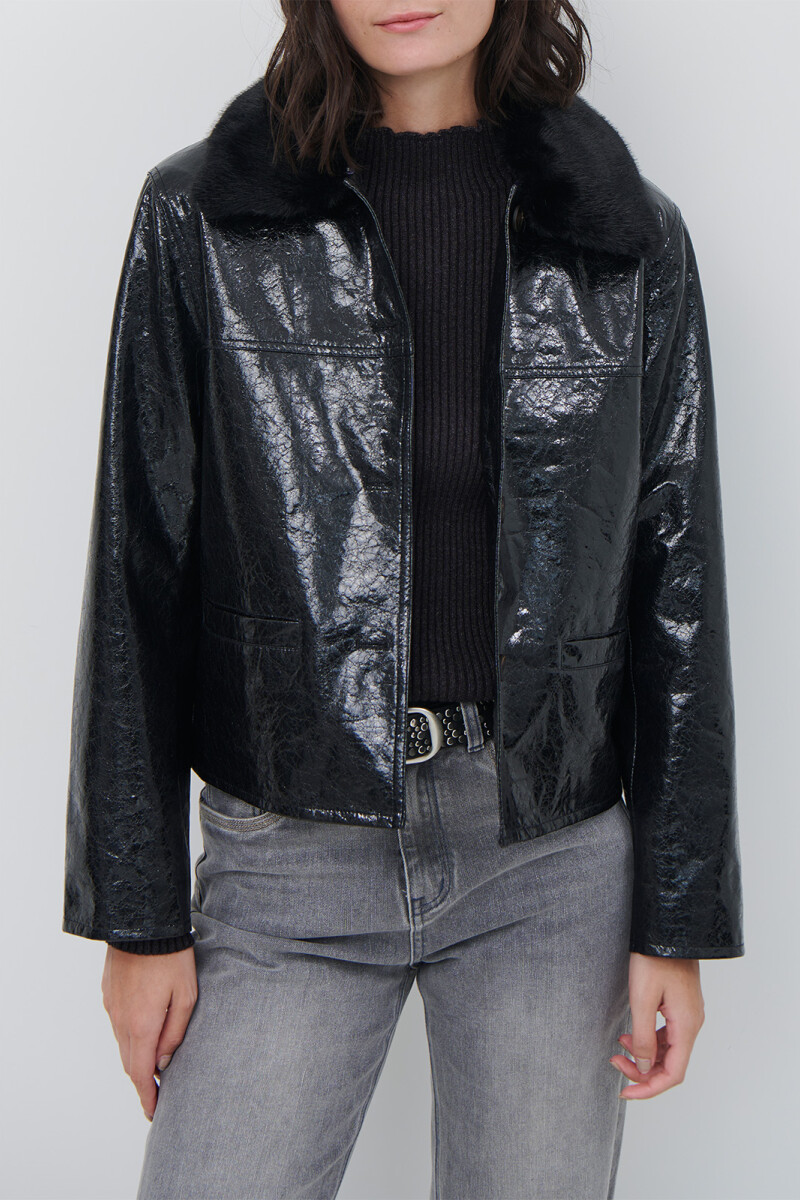 CHAQUETA GLOSSY NEGRO