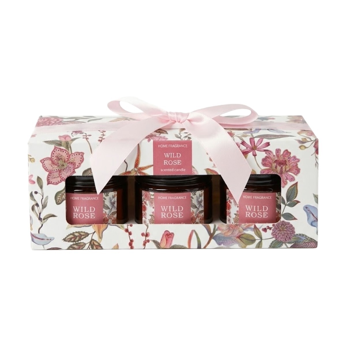 SET DE VELA AROMATICA WIL ROSE 5X5CM 3PZAS 