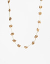 Collares Cortos Cordón Collar Corto Cordón Y Flores - Dorado