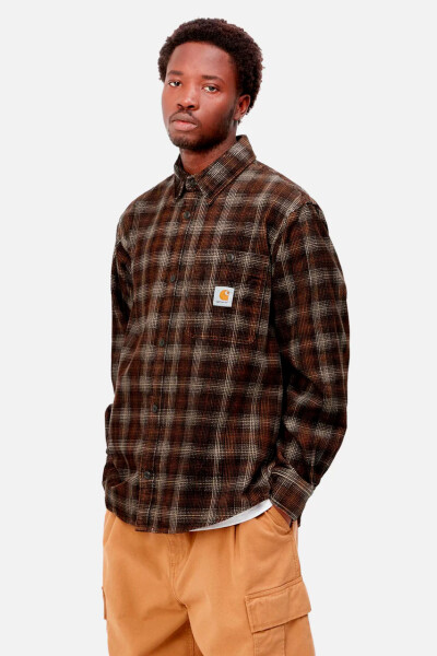 L/S Flint Shirt Wiley Check Vu Marron