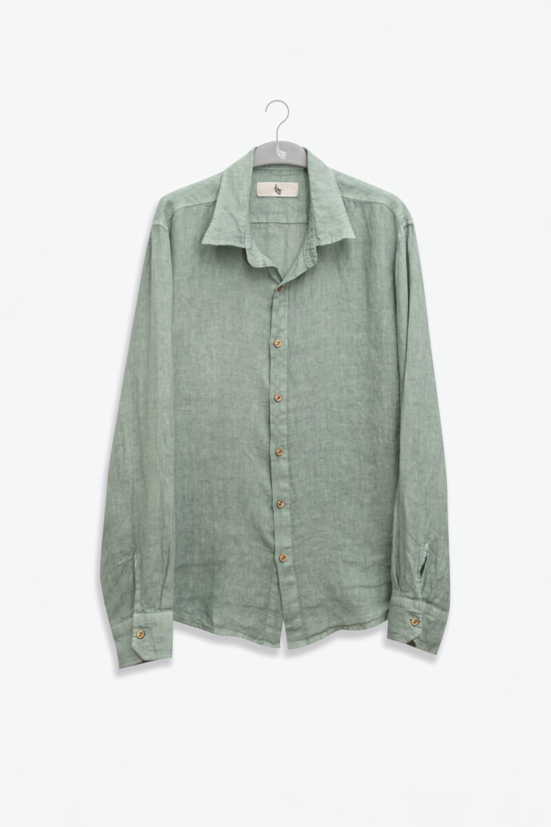 100% LINEN LONG SLEEVE SHIRT Cardamomo