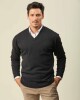 Buzo Lambswool Escote V Negro