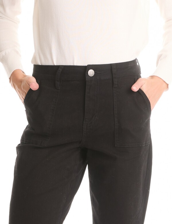 Pantalon Crop & Desflecado NEGRO