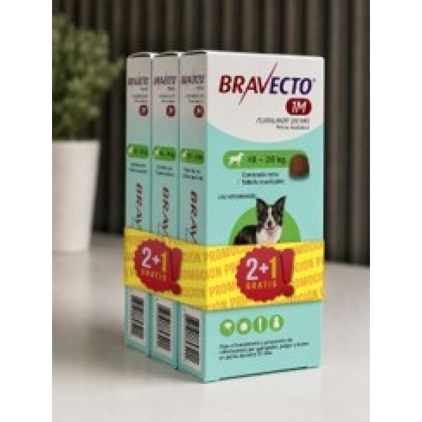 COMBO 2+1 BRAVECTO MENSUAL 10 A 20KG COMBO 2+1 BRAVECTO MENSUAL 10 A 20KG