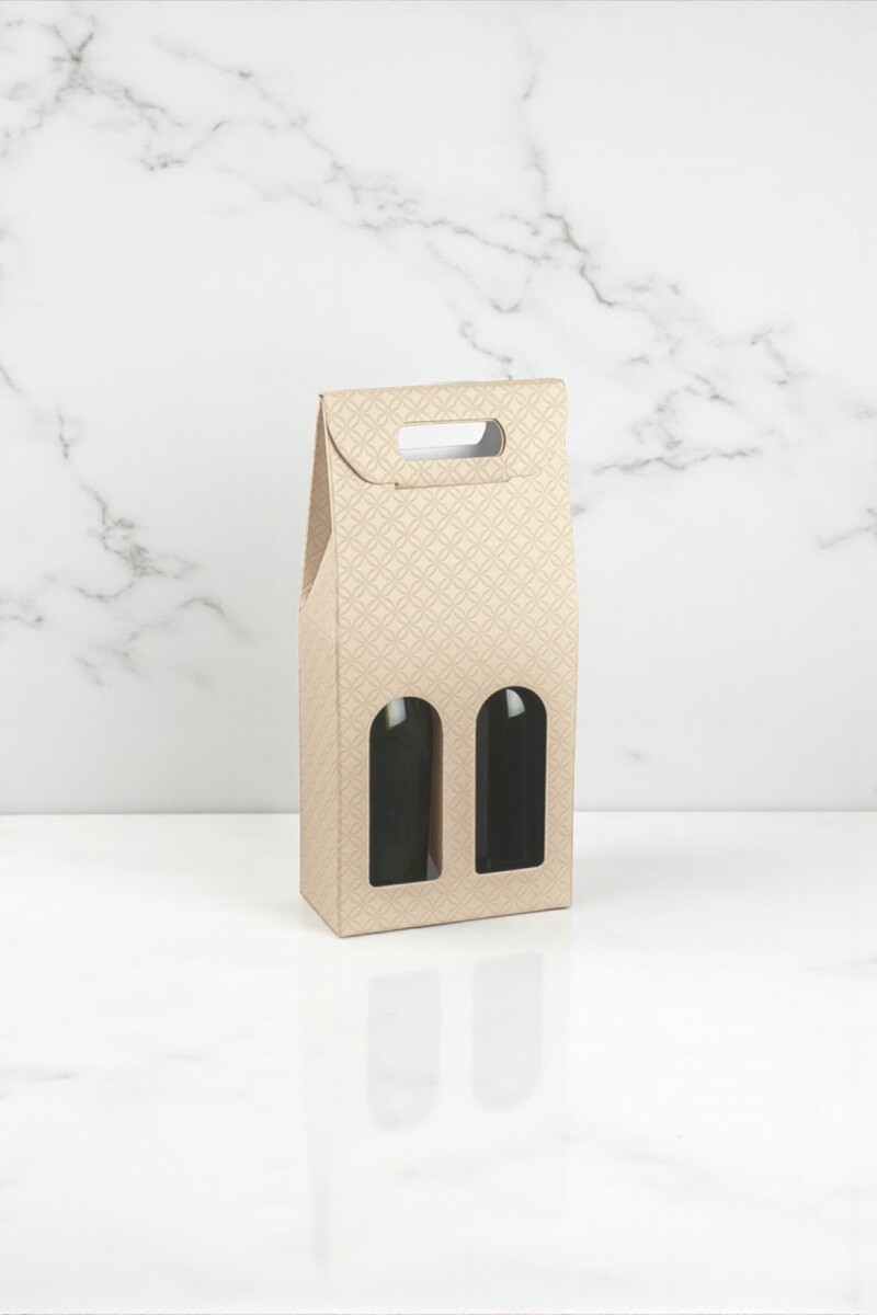 Caja c/ventana 2 botellas 18x9x38,5 - 37543 - MATELASSE NUDO 