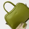 Cartera de mano The Club en cuero graneado Moss
