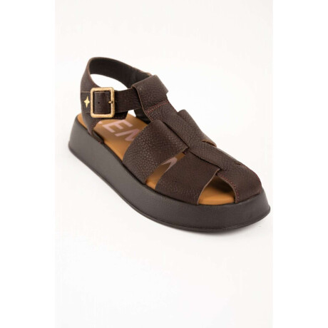 Sandalia Cangrejera Con Plataforma Chocolate