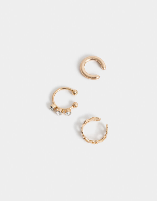Bijou Cuff Con strass Set De Cuff Con Strass - Dorado
