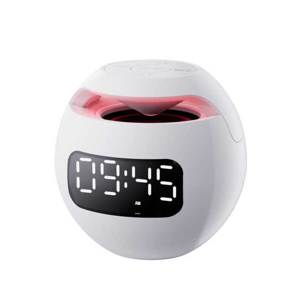 Reloj Despertador Parlante Kimiso Bluetooth USB Luminoso Led Variante Color Blanco