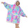 Manta Buzo Poncho Canguro Polar C/ Capucha Corderito Multicolor