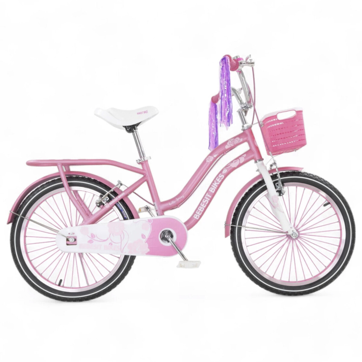Bicicleta Bebesit Queen rodado 20" con canasto y parrilla - Rosa 