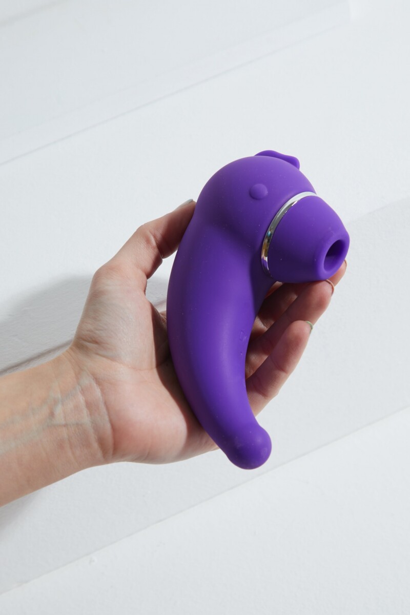 Succionador y vibrador recargable USB violeta