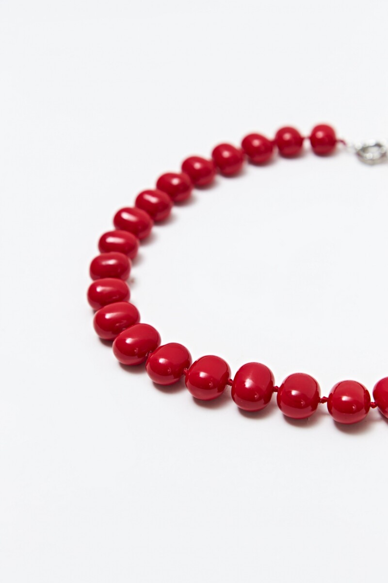 Collar cuentas de nácar rojo