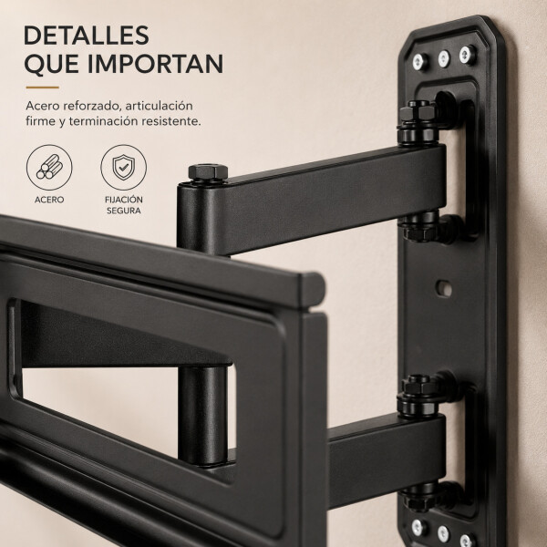 Soporte De Pared Movil Brazo Acero Tele Tv De 37-70" Brateck Color Negro
