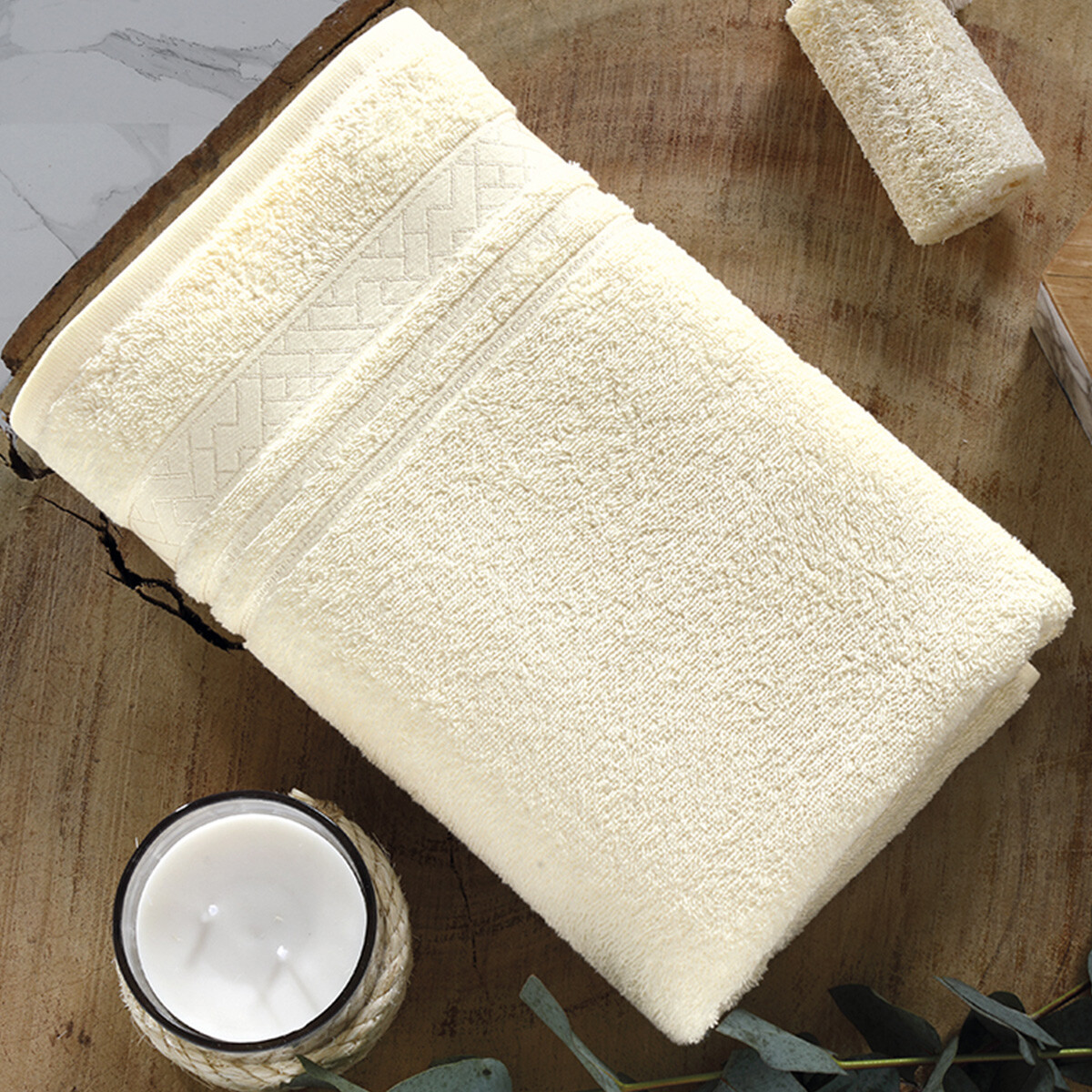 Toalla Mano Dohler Jacquard Premium 50 x 80 cm 100% Algodón - 7177 - MARFIL 