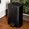 Tacho cesto de basura acero inoxidable 30L Rectangular Ancho con tapa a pedal Tacho cesto de basura acero inoxidable 30L Rectangular Ancho con tapa a pedal