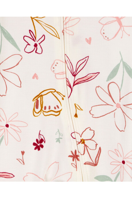 Pijama uno pieza de viscosa Ecovero, con pie, diseño floral, línea Purelysoft Sin color