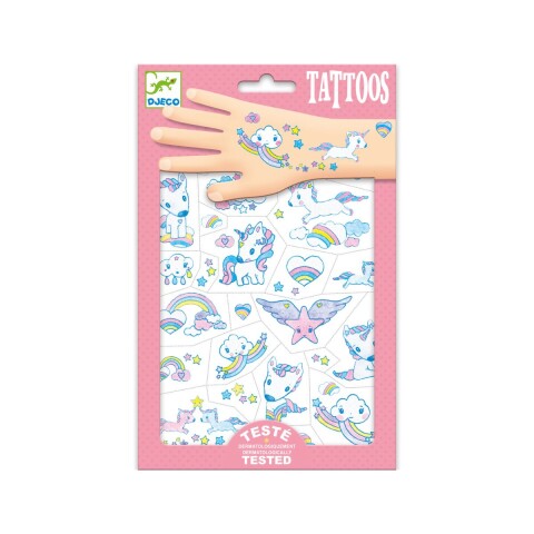 Set x50 Tatuajes removibles para niños Unicornios