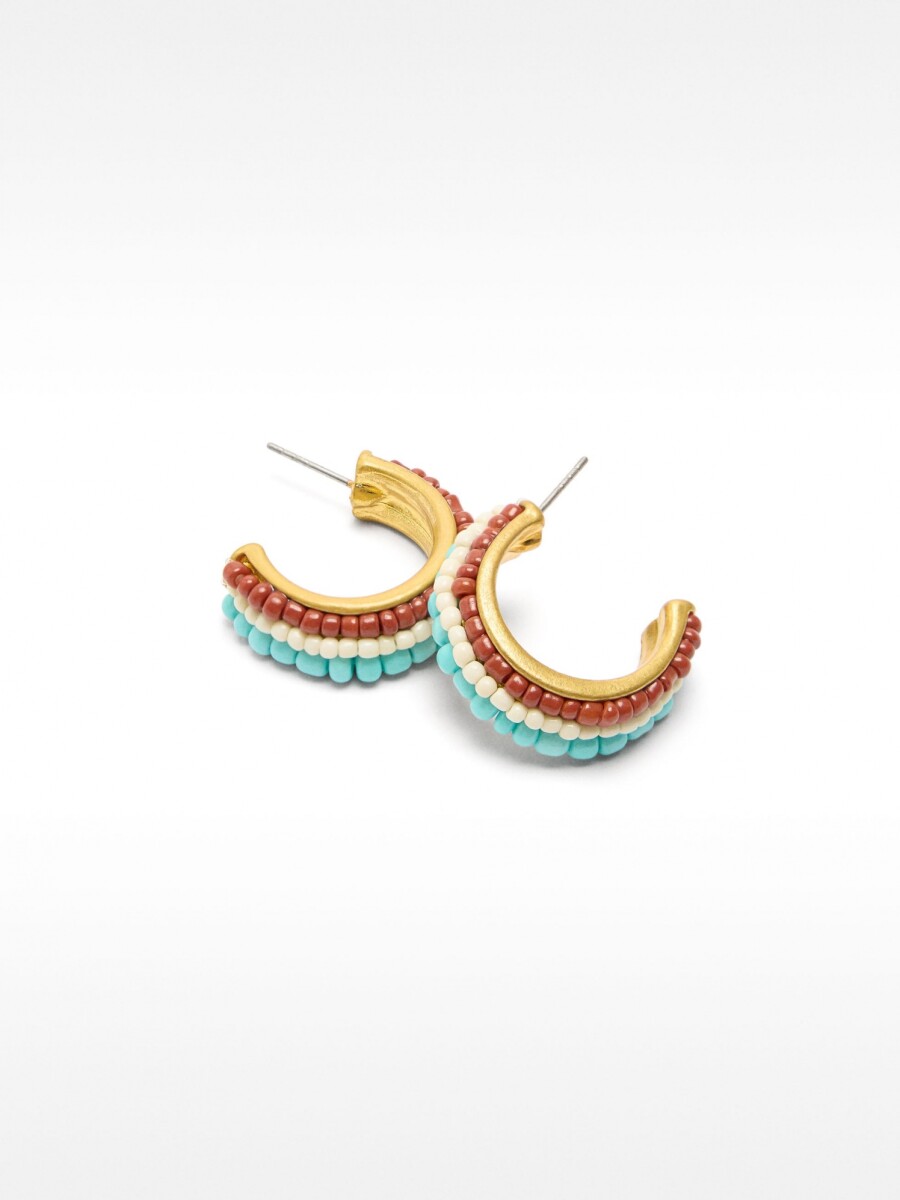 Aros Abiertos Con Abalorios multicolor