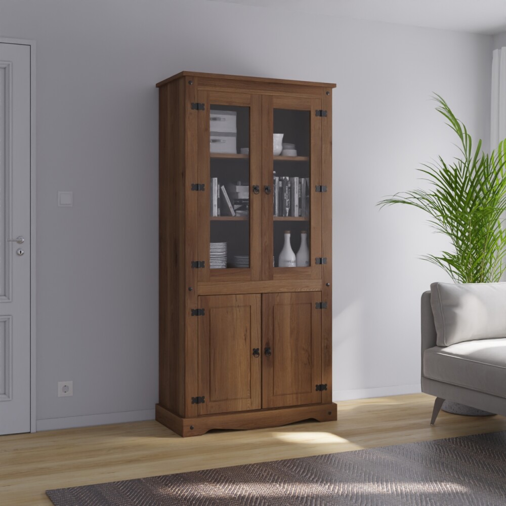 Cristalero Biblioteca Linea Mexicana Oscuro