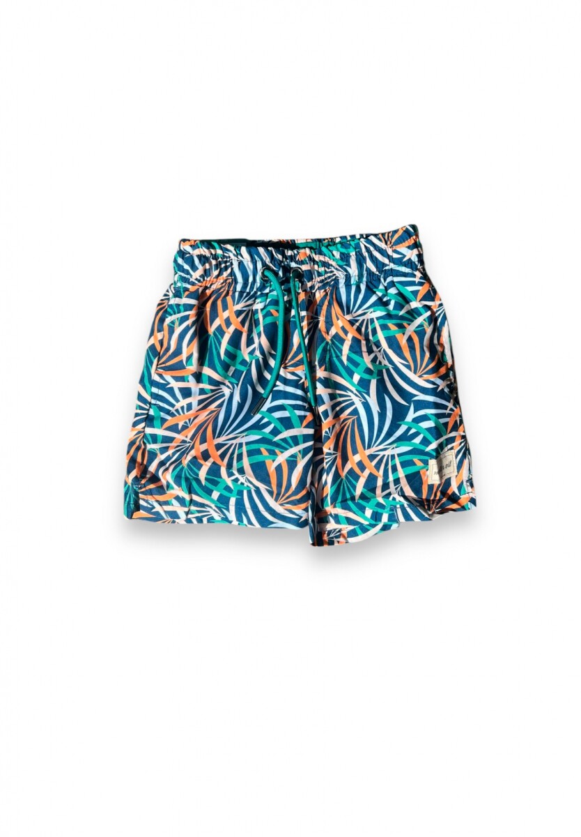 Short de Baño Hojas Multicolor 