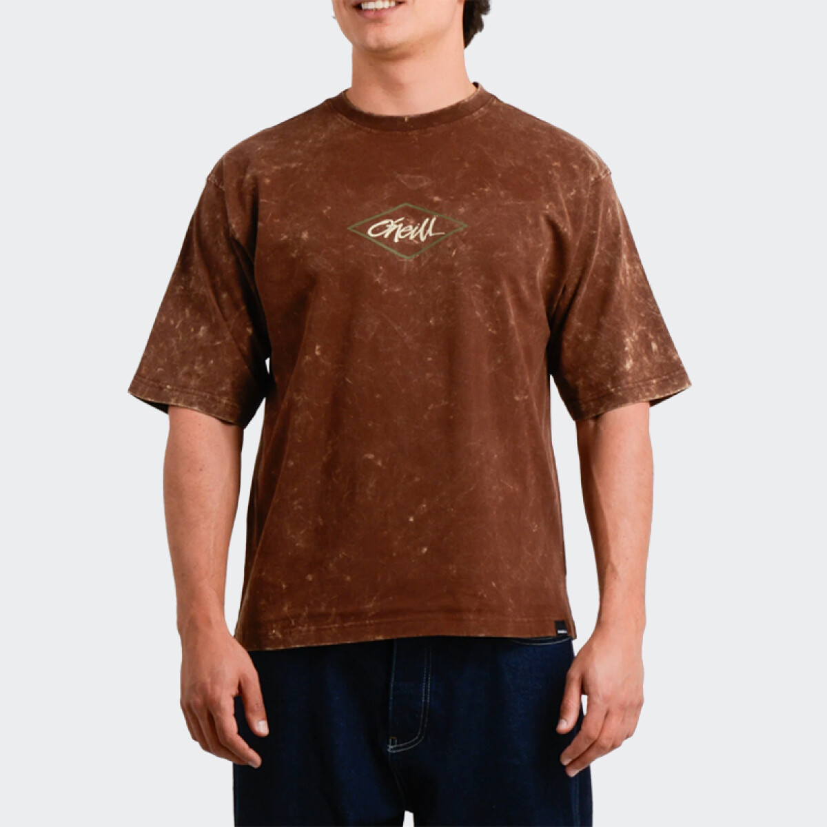 Remera ONeill Acid Wash Oversize - Marrón 