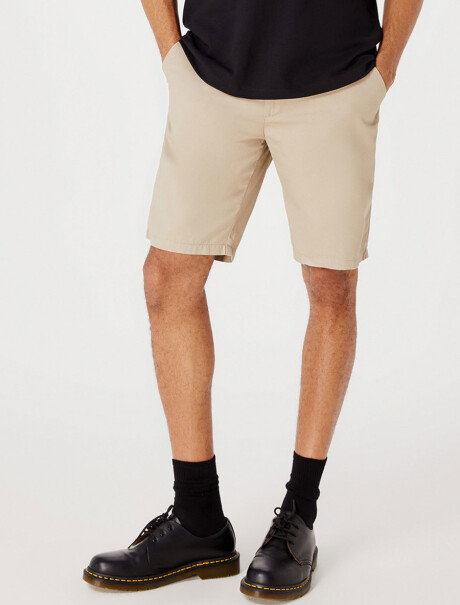 BERMUDA RECTA ESTILO CHINO EN LINO BEIGE