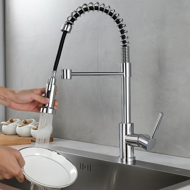 Canilla Cocina Grifo Monocomando Griferia Flexible Cromado Canilla Cocina Grifo Monocomando Griferia Flexible Cromado