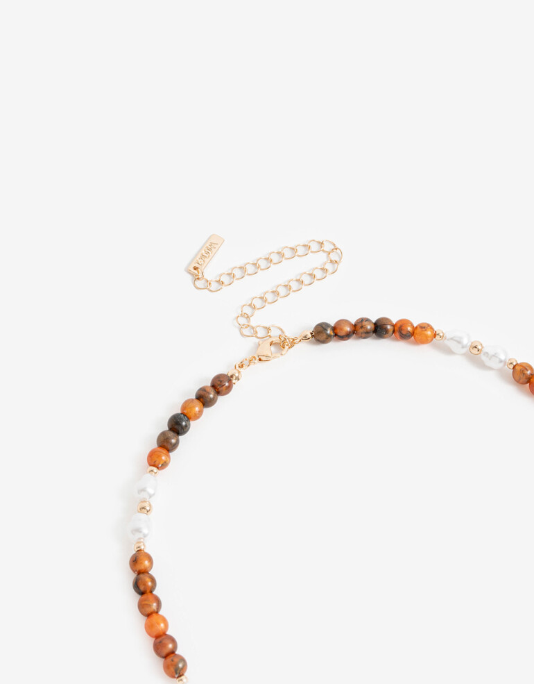 Collares Largos Color Collar Largo Dije Cerámica - Marron Medio