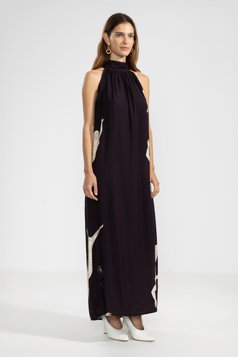 MICHU HALTER DRESS Negro