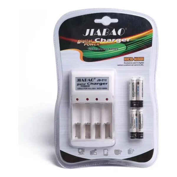 Cargador De Pilas Baterias + 4 Pilas AA Recargables Cargador De Pilas Baterias + 4 Pilas AA Recargables