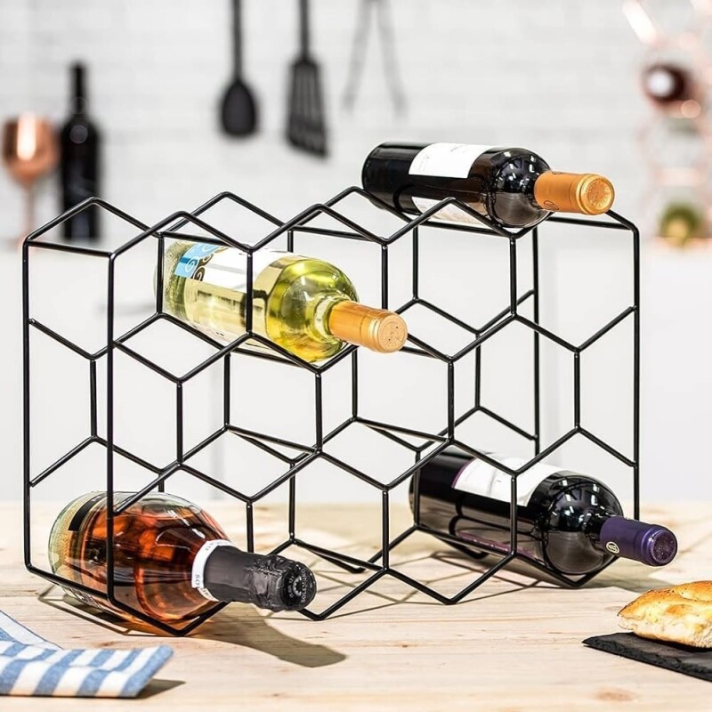 Vinera hierro hexágono para 14 botellas Vinera hierro hexágono para 14 botellas
