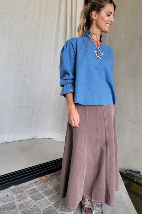 Pollera Mónaco Denim Tostado