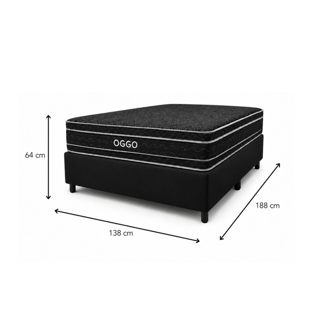 SOMMIER - MEGA BLACK 2 PLAZAS 100% ESPUMA SOMMIER - MEGA BLACK 2 PLAZAS 100% ESPUMA