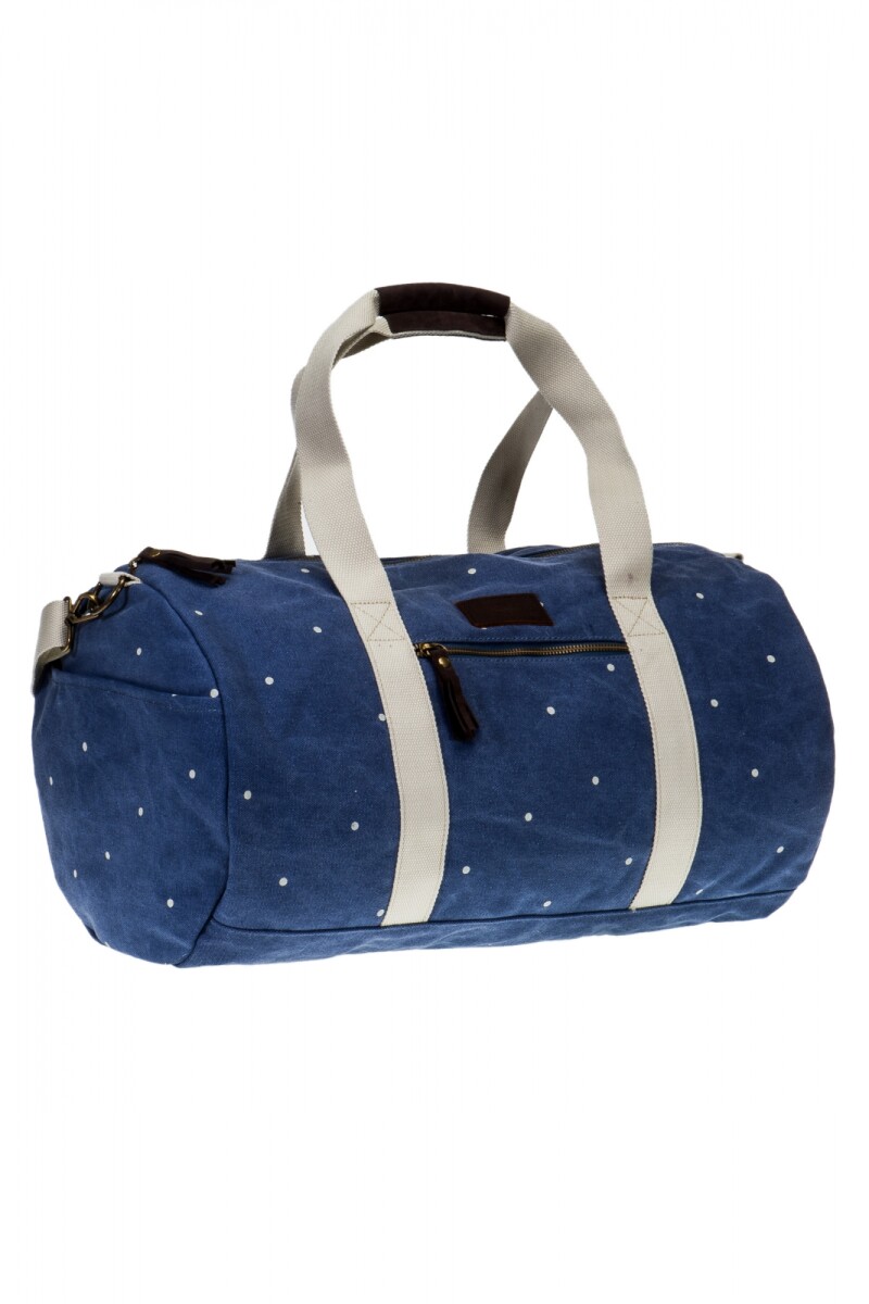 Bolso canvas con print - Celeste 