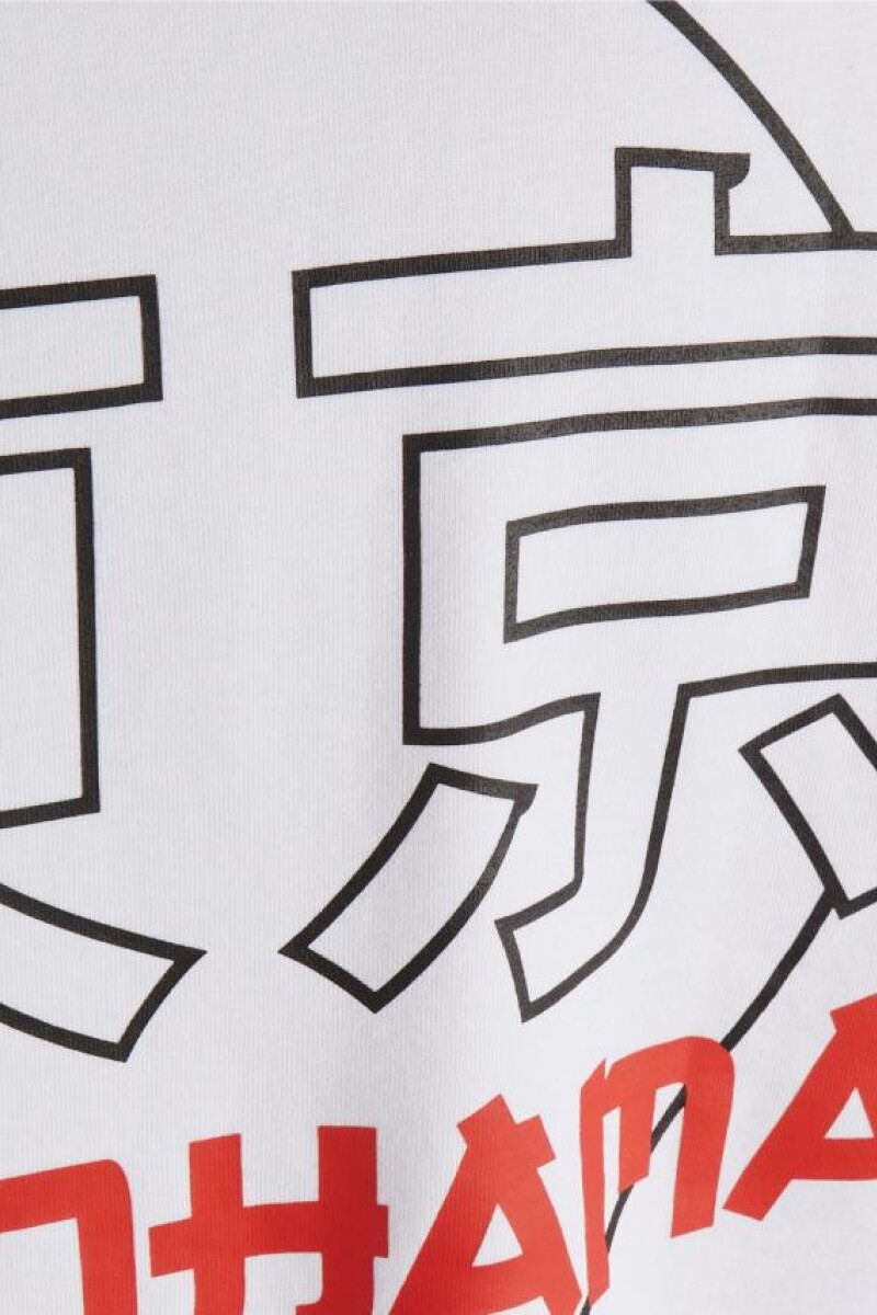 Sudadera Tokyo Estampado Combinado Cuello Redondo White