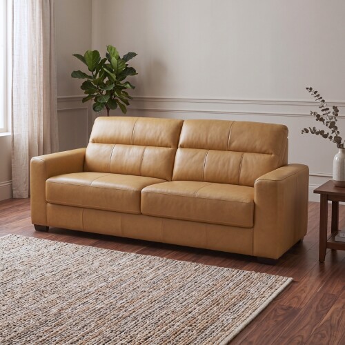 Sillón 100% Cuero - 2 Cuerpos - Sublime Camel