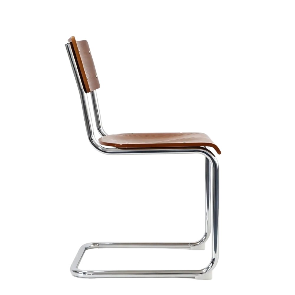 Silla de Comedor Metal Cromado - Impala Nogal