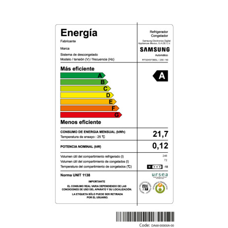 Heladera Samsung 318 L Twin Cooling Plus (RT32) Inox Heladera Samsung 318 L Twin Cooling Plus (RT32) Inox