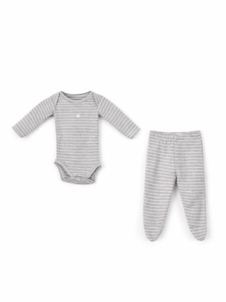 CONJUNTO BODY Y PELELE GRIS MELANGE M